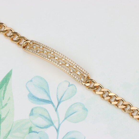 Rose Gold Elegant Cubic Zirconia Bracelet in 20cm Chain for Women, XPBL0718 - Picture 3 of 12